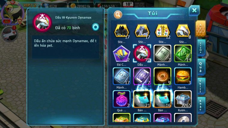 MÃ : #TTS4606 - SV 1420 - V12 - WHITE DYNAMAX HOOH BC UNVOA BLACK BC THẦN GIÓ BC LUGIA BC CẶP LATI BC NHIỀU PET HT