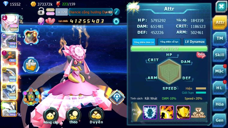 MÃ : #TTS4612 - SV739 - TOP 10 - V14 1K8 SAHCS - DIANCIE CH DYNAMAX PALKIA CH HOOH DYNAMAX NHIỀU PET BÁ CHỦ NGON