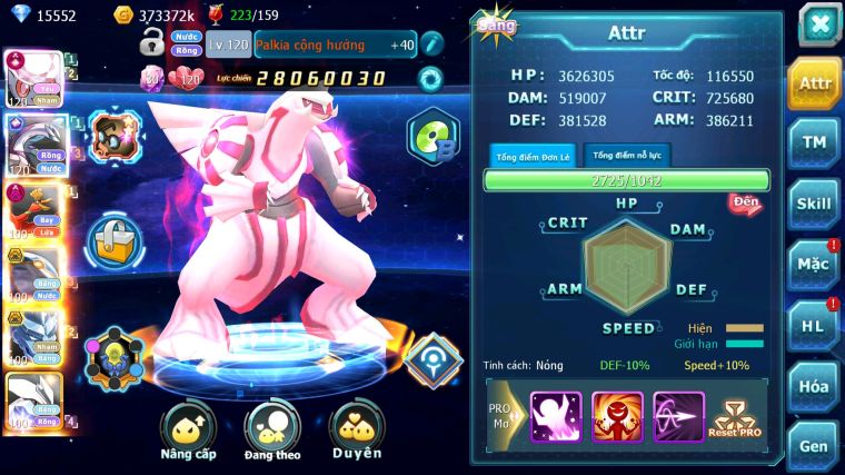 MÃ : #TTS4612 - SV739 - TOP 10 - V14 1K8 SAHCS - DIANCIE CH DYNAMAX PALKIA CH HOOH DYNAMAX NHIỀU PET BÁ CHỦ NGON