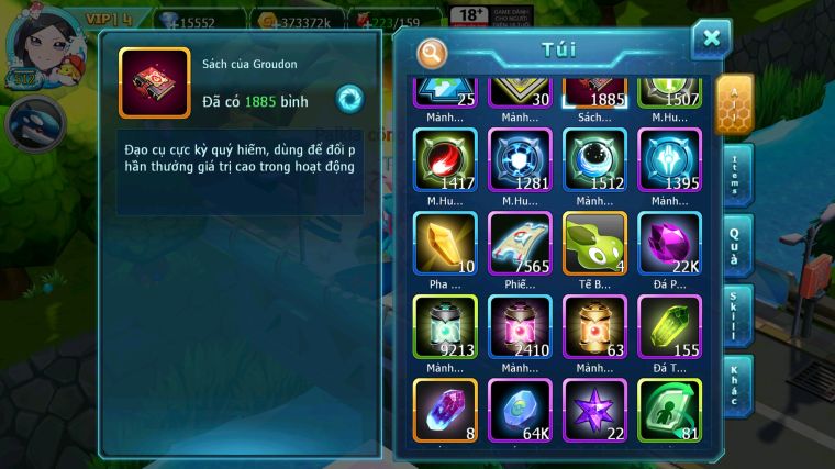 MÃ : #TTS4612 - SV739 - TOP 10 - V14 1K8 SAHCS - DIANCIE CH DYNAMAX PALKIA CH HOOH DYNAMAX NHIỀU PET BÁ CHỦ NGON