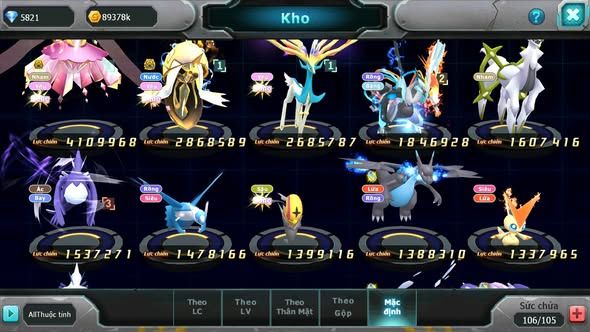 MÃ : #TTS4620 - SV 1720 - DIANCIE BÁ CHỦ TAPU FINI BC XERM UNVOA SHADOW LUGIA NHIỀU PET HT