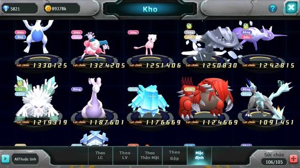 MÃ : #TTS4620 - SV 1720 - DIANCIE BÁ CHỦ TAPU FINI BC XERM UNVOA SHADOW LUGIA NHIỀU PET HT