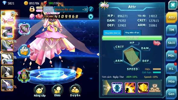 MÃ : #TTS4620 - SV 1720 - DIANCIE BÁ CHỦ TAPU FINI BC XERM UNVOA SHADOW LUGIA NHIỀU PET HT