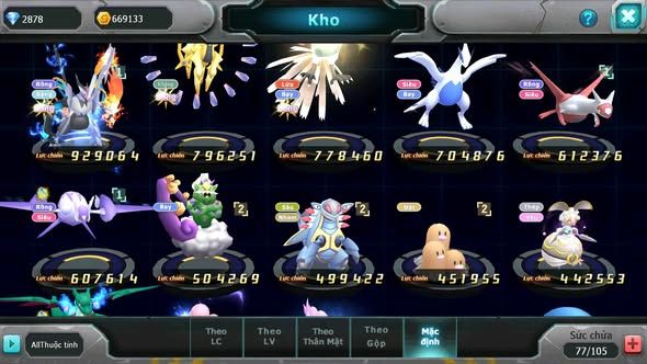 MÃ : #TTS4627 - SV 1798 - V10 - TOP 29 - UNVOA ST HOOH LUGIA CẶP LATI THẦN GIÓ