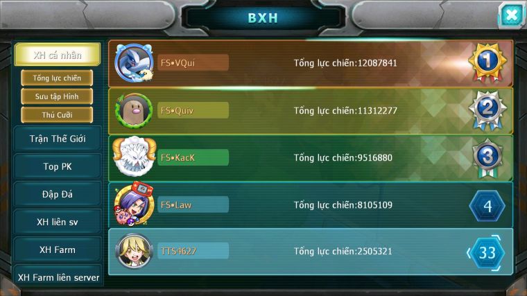 MÃ : #TTS4627 - SV 1798 - V10 - TOP 29 - UNVOA ST HOOH LUGIA CẶP LATI THẦN GIÓ