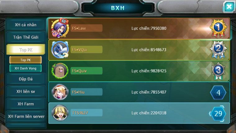 MÃ : #TTS4627 - SV 1798 - V10 - TOP 29 - UNVOA ST HOOH LUGIA CẶP LATI THẦN GIÓ