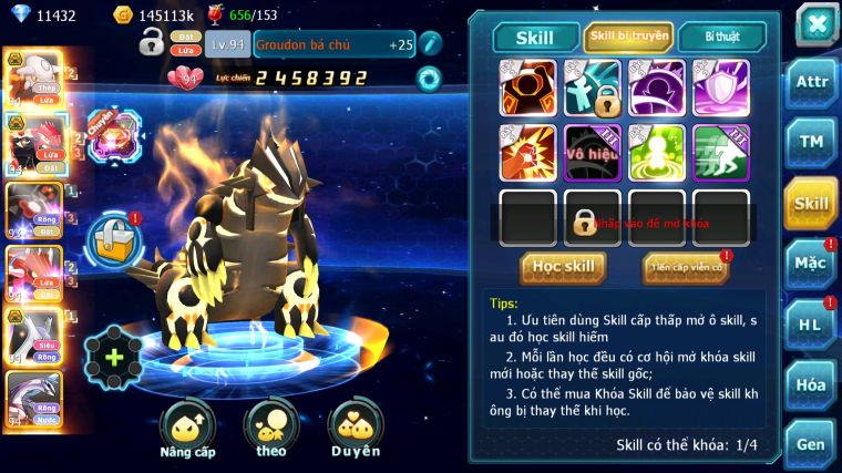 MÃ : #TTS4635 - SV 1670 - HENTRAN BC GROUDON BC ZEVIL QVLD CẶP LATI BC NHIỀU PET HT