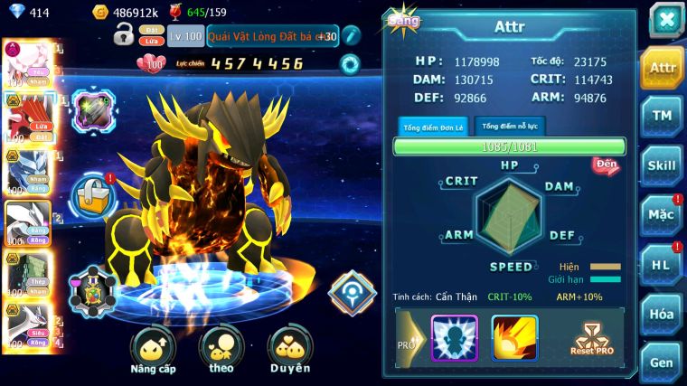 MÃ : #TTS4641 - SV 1683 - V7 - DIANCIE DYNAMAX QVLD BC RẮN BĂNG BC - UNVOA SAKATAKA BC  CẶP LATI BÁ CHỦ