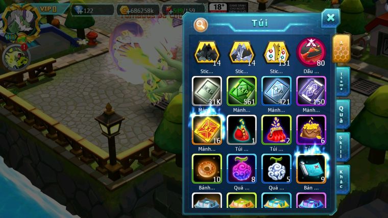 MÃ : #TTS4655 - SV 1602 - HOOH BÁ CHỦ QVLD BC THẦN GIÓ BC YVETAL GROUDON NHIỀU PET HT