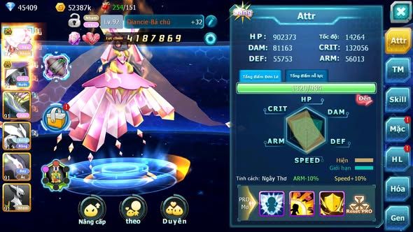 MÃ : #TTS4651 - SV 1720 - V7 - 45K KC - DIANCIE BÁ CHỦ TAPU FINI BC XERM UNVOA SHADOW LUGIA