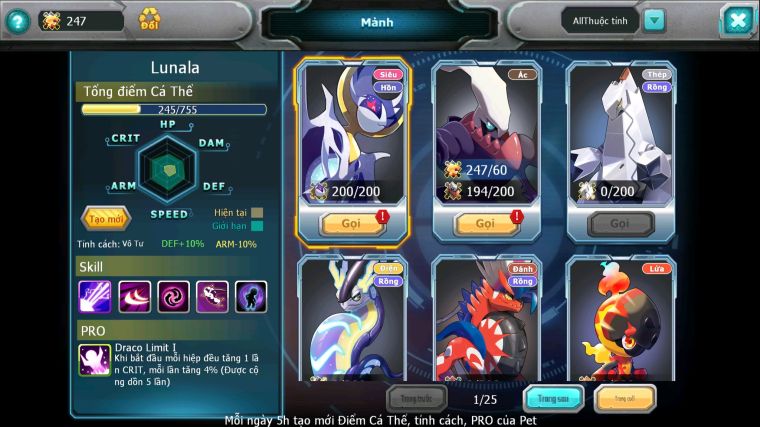 MÃ : #TTS4651 - SV 1720 - V7 - 45K KC - DIANCIE BÁ CHỦ TAPU FINI BC XERM UNVOA SHADOW LUGIA