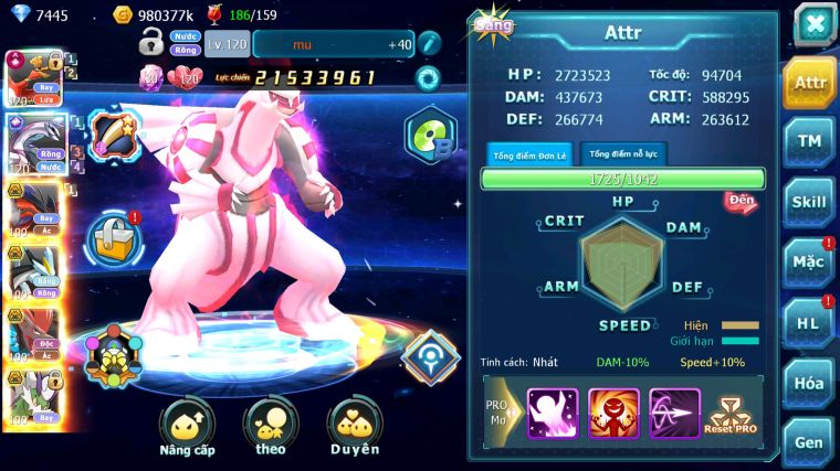 MÃ : #TTS4661 - SV 1426 - TOP 13 - V13  - 3K SÁCH - HOOH CH DYNAMAX PALKIA CH YVETAL BC WB BC BTAA BC NHIỀU PET HT