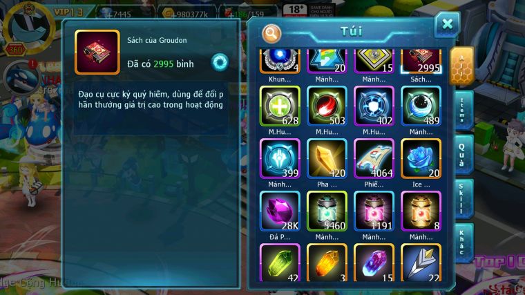 MÃ : #TTS4661 - SV 1426 - TOP 13 - V13  - 3K SÁCH - HOOH CH DYNAMAX PALKIA CH YVETAL BC WB BC BTAA BC NHIỀU PET HT