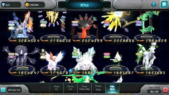 MÃ : #TTS4660 - SV 1437 - V10 - UNVOA ST ZEVIL HOOH RAYQUAZA NHIỀU PET HT