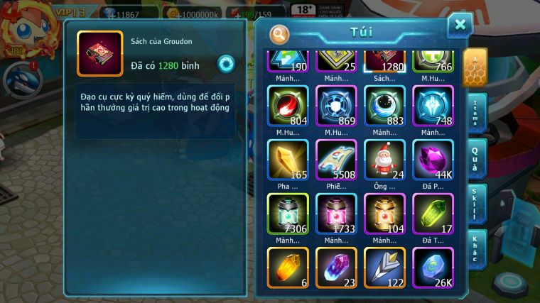 MÃ : #TTS4670 - SV 945 - V13 - 1280 SÁCH - TOP 11 - HOOH CH DYNAMAX DIANCIE CH DYNAMAX PALKIA CH HENTRAN BC THẦN GIÓ BC KYOGRE BC NHIỀU PET BC