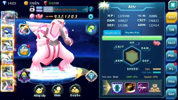 MÃ : #TTS4668 - SV 1710 - TOP 44 - V12 - PALKIA CH SS NGON KYOGRE BC UNVOA WB BC CẶP LATI BC