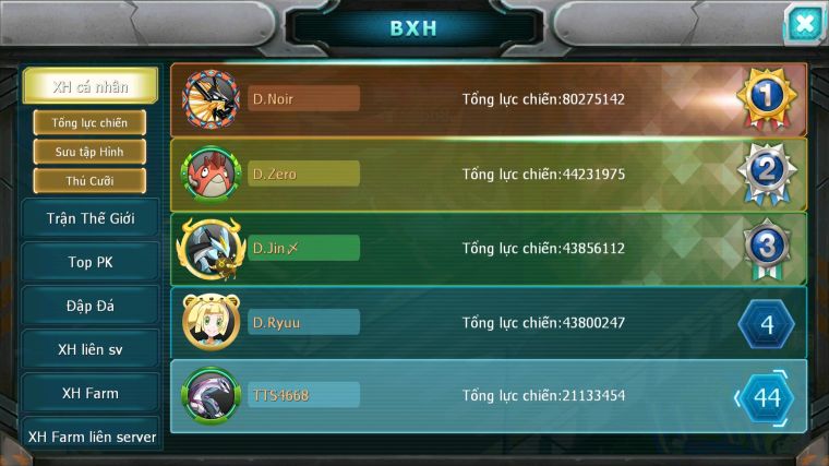 MÃ : #TTS4668 - SV 1710 - TOP 44 - V12 - PALKIA CH SS NGON KYOGRE BC UNVOA WB BC CẶP LATI BC