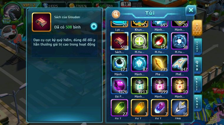 MÃ : #TTS4668 - SV 1710 - TOP 44 - V12 - PALKIA CH SS NGON KYOGRE BC UNVOA WB BC CẶP LATI BC