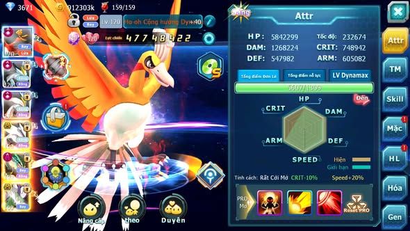 MÃ : #TTS4683 - SV 636 - TOP4 - V17 - HOOH CH DYNAMAX UNVOA BÁ CHỦ WB CH DYNAMAX RAYQUAZA DYNAMAX LUGIA CH YVETAL UNTRA SUN