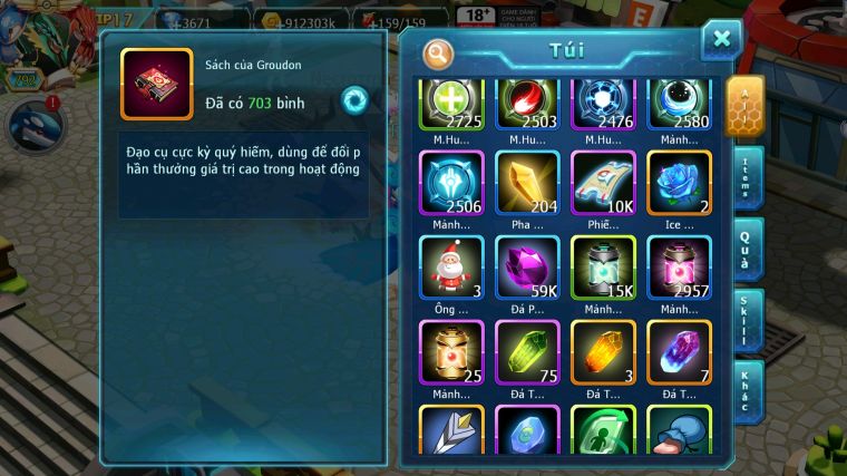 MÃ : #TTS4683 - SV 636 - TOP4 - V17 - HOOH CH DYNAMAX UNVOA BÁ CHỦ WB CH DYNAMAX RAYQUAZA DYNAMAX LUGIA CH YVETAL UNTRA SUN