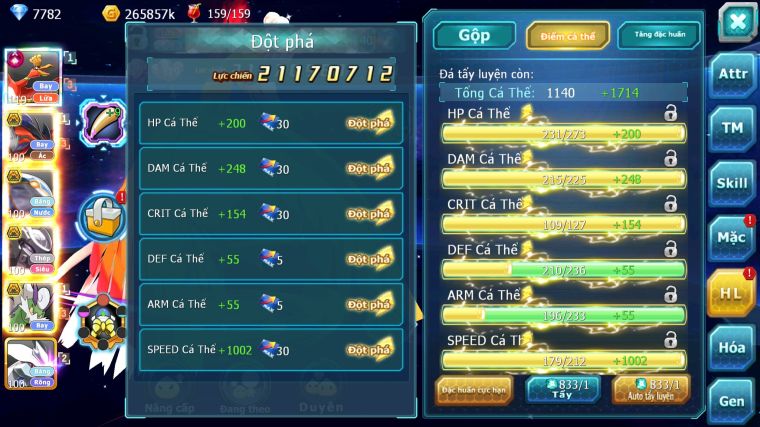 MÃ : #TTS4699 - SV 1304 - V10 - HOOH DYNAMAX YVETAL BC QVBC BC MEW GIÁP BC THẦN GIÓ BC UNVOA CẶP LATI BÁ CHỦ