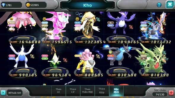 MÃ : #TTS4698 - SV 1746 - V10 - DIANCIE BC TAPU FINI BC RẮN BĂNG BC SHADOW LUGIA UNVOA NHIỀU PET HT