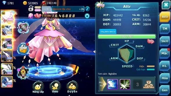 MÃ : #TTS4698 - SV 1746 - V10 - DIANCIE BC TAPU FINI BC RẮN BĂNG BC SHADOW LUGIA UNVOA NHIỀU PET HT