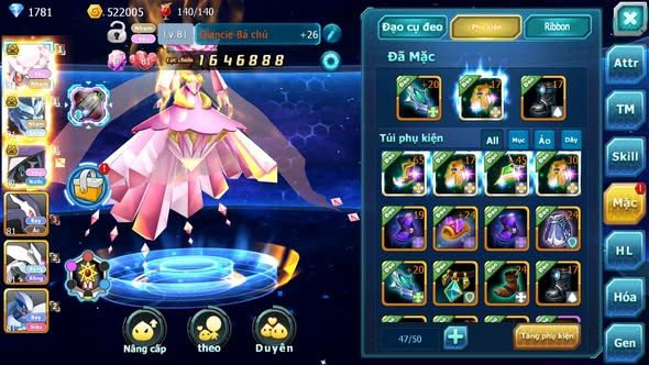 MÃ : #TTS4698 - SV 1746 - V10 - DIANCIE BC TAPU FINI BC RẮN BĂNG BC SHADOW LUGIA UNVOA NHIỀU PET HT