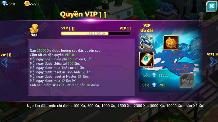 MÃ : #TTS4698 - SV 1746 - V10 - DIANCIE BC TAPU FINI BC RẮN BĂNG BC SHADOW LUGIA UNVOA NHIỀU PET HT