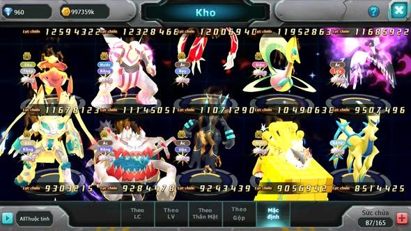 MÃ : #TTS4697 - SV 722 - TOP 9 - V15 - HOOH CH DYNAMAX HOOPA BÁ CHỦ RAYQUAZA BC THẦN GIÓ BC MEW GIÁP BC CẶP LATI BC NHIỀU PET HT