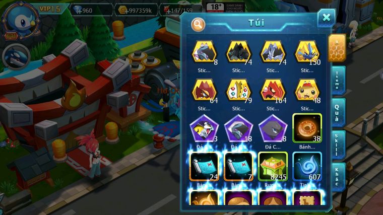 MÃ : #TTS4697 - SV 722 - TOP 9 - V15 - HOOH CH DYNAMAX HOOPA BÁ CHỦ RAYQUAZA BC THẦN GIÓ BC MEW GIÁP BC CẶP LATI BC NHIỀU PET HT