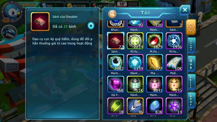 MÃ : #TTS4697 - SV 722 - TOP 9 - V15 - HOOH CH DYNAMAX HOOPA BÁ CHỦ RAYQUAZA BC THẦN GIÓ BC MEW GIÁP BC CẶP LATI BC NHIỀU PET HT