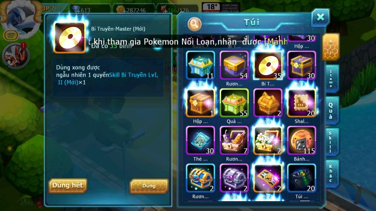 MÃ : #TTS4711 - SV 1819 - V7 - 636 SÁCH - QVLD LUGIA RAIKOU CELEBI