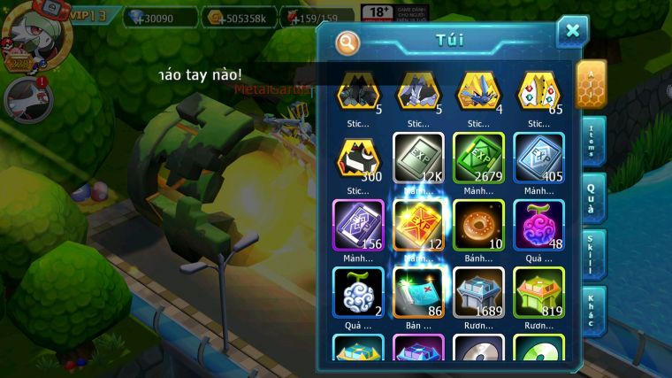 MÃ : #TTS4710 - SV 1599 - TOP37 - V13 - 30K KC - METALGARURUMON X BÁ CHỦ KYOGRE BC RAIKOU BC NHIỀU PET BC