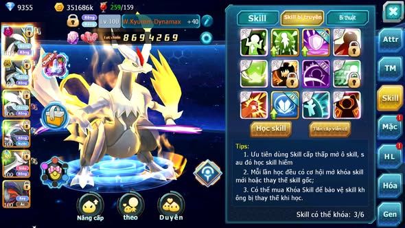 MÃ : #TTS4709 - SV 1667 - V10 - WHITE DYNAMAX BLACK BC UNVOA PALKIA NHIỀU PET HT