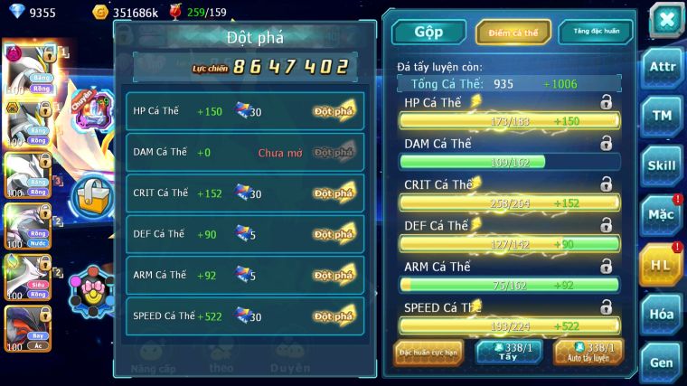 MÃ : #TTS4709 - SV 1667 - V10 - WHITE DYNAMAX BLACK BC UNVOA PALKIA NHIỀU PET HT