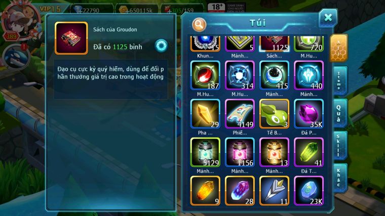 MÃ : #TTS4718 - SV 1275 - TOP11 - 1K1 SÁCH V15 - HOOH CH DYNAMAX VUA KHIÊN BÁ CHỦ YVETAL CH PALKIA BC RAYQUAZA BC NHIỀU PET BC