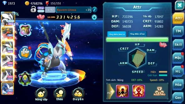 MÃ : #TTS4717 - SV 1415 - V7 - UNVOA HOOH BC WHITE BC CẶP LATI BC LUGIA RAYQUAZA NHIỀU PET HT