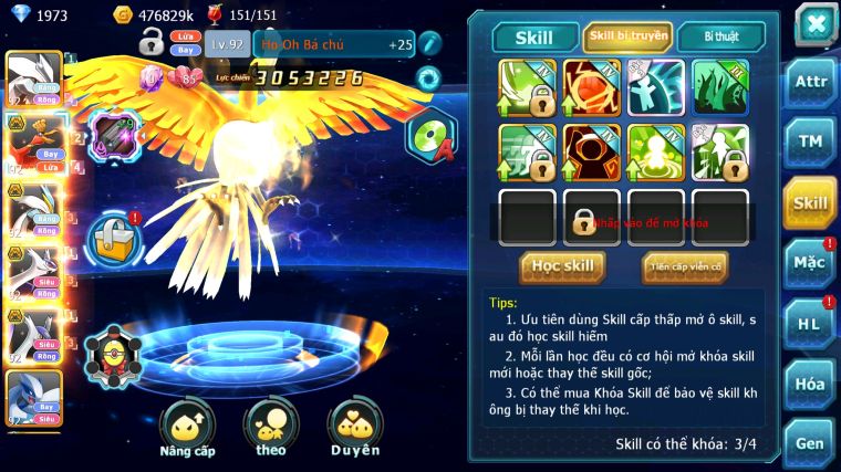 MÃ : #TTS4717 - SV 1415 - V7 - UNVOA HOOH BC WHITE BC CẶP LATI BC LUGIA RAYQUAZA NHIỀU PET HT