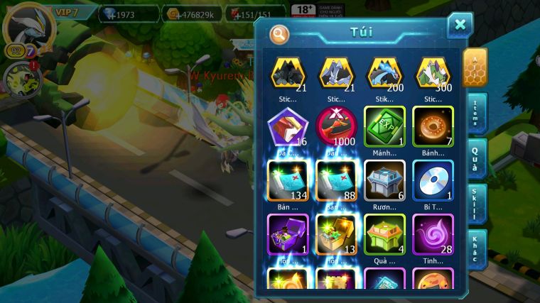 MÃ : #TTS4717 - SV 1415 - V7 - UNVOA HOOH BC WHITE BC CẶP LATI BC LUGIA RAYQUAZA NHIỀU PET HT