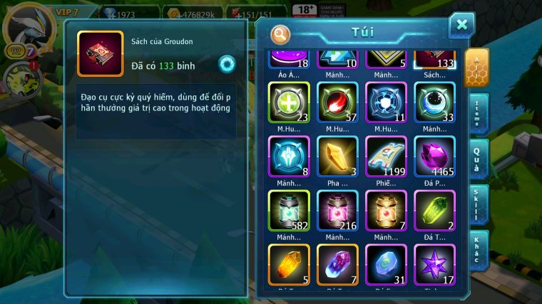 MÃ : #TTS4717 - SV 1415 - V7 - UNVOA HOOH BC WHITE BC CẶP LATI BC LUGIA RAYQUAZA NHIỀU PET HT