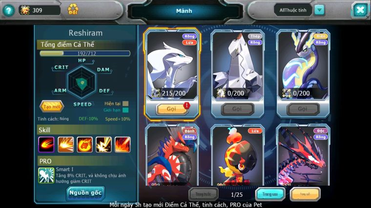 MÃ : #TTS4714 - SV 1645 - TOP20 - V14 - HOOH DYNAMAX GẦN ĐỦ CH YVETAL CH THẦN GIÓ BC CẶP CÁ BC QVLD BC DRAK HOOH RAY UNOVA NHIỀU PET HT