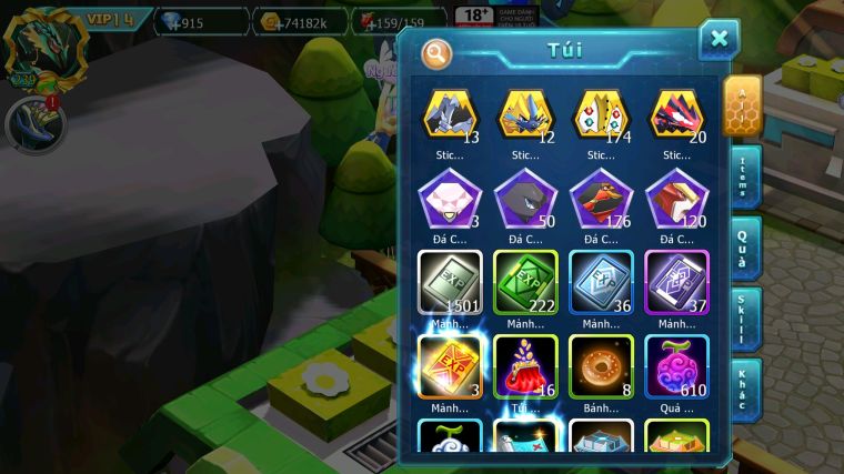 MÃ : #TTS4714 - SV 1645 - TOP20 - V14 - HOOH DYNAMAX GẦN ĐỦ CH YVETAL CH THẦN GIÓ BC CẶP CÁ BC QVLD BC DRAK HOOH RAY UNOVA NHIỀU PET HT