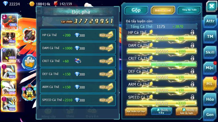 MÃ : #TTS4732 - SV 876 - TOP10 - V15 - GẦN ĐỦ W CH HOOH CH DYNAMAX DRAK HOOH BC CẶP ZEVIL SINH THÁI CỰC BÁ UNVOA WB DYNAMAX NHIỀU PET HT