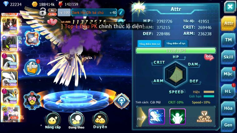 MÃ : #TTS4732 - SV 876 - TOP10 - V15 - GẦN ĐỦ W CH HOOH CH DYNAMAX DRAK HOOH BC CẶP ZEVIL SINH THÁI CỰC BÁ UNVOA WB DYNAMAX NHIỀU PET HT