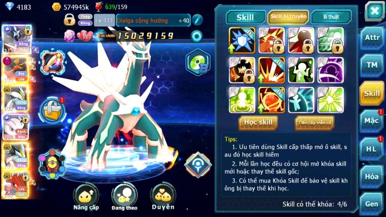 MÃ : #TTS4742 - SV 1041 - TOP49 - V12 - DIALGA CỘNG HƯỞNG HOOH DYNAMAX WB BC UNVOA QVLD BC CẶP LATI BC MEWTWO X CỘNG HƯỞNG
