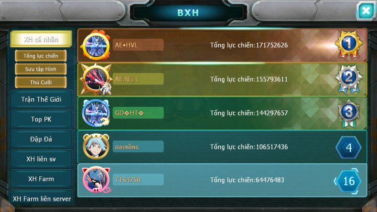 MÃ : #TTS4750 - SV 1481 - TOP9 - 1K2 SÁCH - 30K KC - V15 HOOH CH DYNAMAX VUA KIẾM KHIÊN BÁ CHỦ YVETAL BC THẦN GIÓ BC WB BC UNVOA NHIỀU PET HT