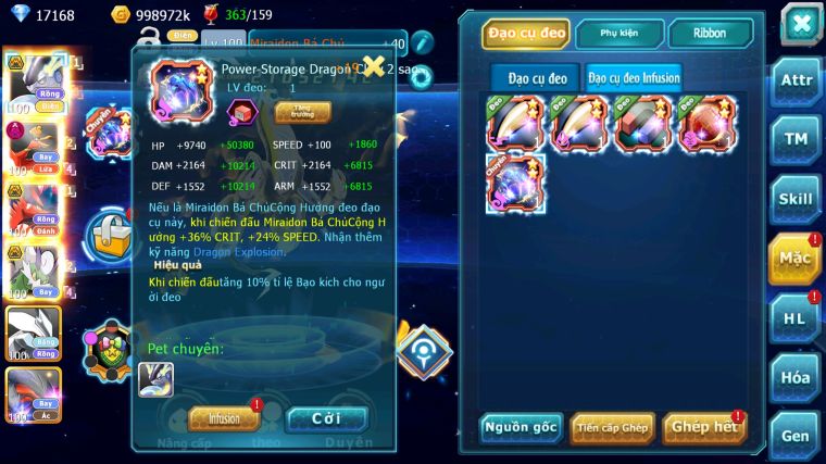 MÃ : #TTS4748 - SV 1683 - TOP4 - V15 - 6K8 SÁCH - CẶP RỒNG BÁ CHỦ BUILD CỰC CHẤT HOOH DYNAMAX THẦN GIÓ BC UNVOA NHIỀU PET HT