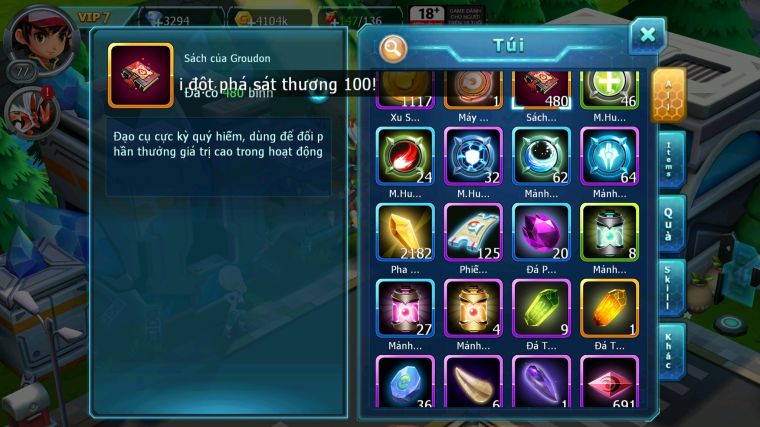 MÃ : #TTS4747 - SV 1822 - TOP 18 - V7 - 480 SÁCH - GIRAITNA LATI HOOH LUGIA RAIKOU