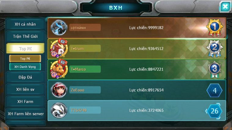 MÃ : #TTS4746 - SV 1791 - TOP 31 - UNVOA GOODRA LATIOS BÁ CHỦ ĐUA TOP CỰC NGON